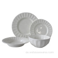 12 -propcs weißes Porzellan -Abendessen weiße Keramikplatten